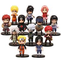 12pcs Naruto Q-version Uzumaki Naruto PVC Model Anime Cute Handmade Birthday Gift for Fans Collection