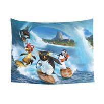 Funny Chicken Joe Tapestry Penguin Surfs Up Wall Tapestry Room Decoration Home Decor Dorm Wall Hanging Banners Background Cloth 74x94cm(29x37in)