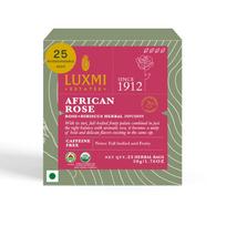 Luxmi Estates African Rose Herbal Infusion 50 g USDA Organic Hibiscus Rose Caffeine Free Natural Herbal Tea Drink