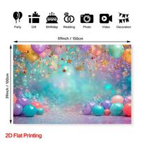 2D Colorful Macaron Balloon Backdrop, Baby Shower & Birthday Decoration 47.2x31.5inch/120*80cm