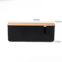 Multifunction Cable Management Box Plastic Plug-in Board Case New Desktop Storage Box Four holes black
