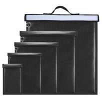 5PCS Flame-Retardant Fireproof Waterproof Fiberglass RFID Signal Blocking Key Pouch Universal Black Portable Faraday Bag