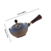 Rotating Ceramic Teapot with Side Handle 360 Degree Swivel Design Loose Tea Brewing Tool Exquisite Smooth Surface Chinese