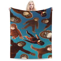 Sad Monkey Punch Super Soft Blanket  Casual Travel Throw Blanket Bedroom Flannel Bedspread Sofa Bed Cover 75x90cm