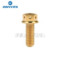 Wanyifa Titanium Bolt M6x10/15/20/25/30/35/40/45/50/55/60/75mm Flange Inner Hexagon Head Screws for Motorcycle 4/10pcs 4pcs auksas