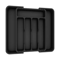 Expandable Kitchen Drawer Organizer Tray 4 Compartments Cutlery Storage Rack Adjustable Flatware Holder for Home Kitchen Cabinet One Size juoda