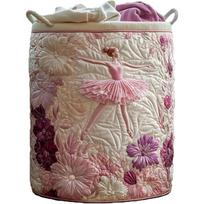 Quilted Laundry Storage Basket 36x46cm Durable Fabric Organizer with Handles for Clothes Toys and Household Items Storage One Size