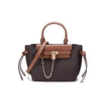 MICHAEL KORS handbag Hamilton Legacy letter LOGO old flower printed chain retro commuter leather shoulder bag small size women's dark brown/acorn ruda