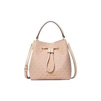 MICHAEL KORS Suri Presbyopia printed drawstring canvas bucket bag portable shoulder crossbody bag small size women's ballet pink rožinė