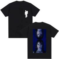 Singer Billie Eilish cotton men's shirt Y2k Short Sleeved Hard and Soft graphics Women's hip-hop oversized T-shirt S