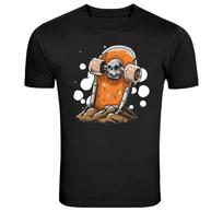 Skull Skateboard Rising From Dirt Graphic T-Shirt S įvairiaspalvis