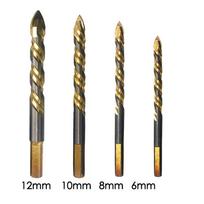 5-piece Set 6/8/10/12mm Carbide Triangular Drill Bits For Tiles, Concrete, Bricks, Glass Carbide Triangular Drill Bits Tools