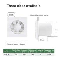 4/6/8 Inch 110V/220V Silent Exhaust Fan Ventilation Vents Vents Fan Range Hood Extractor Fan Ventilator Bathroom Kitchen Toilet 4 inches