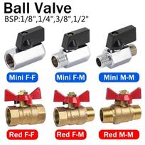 5/20/100pcs Brass Ball Valve Air Compressor Water Gas Oil Shut Off Valve 1/8  1/4  3/8  1/2  BSP Threaded Mini Male To Female Mini-Black
