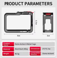 Action 6 Cage Protective Case for DJI OSMO Action 6 Accessories with Cold Shoe Mount Extension Frame Cage juoda