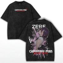 Chainsaw Man Reze (Bomb Devil) Vintage Washed Anime T-Shirt, Unisex Manga Fan Streetwear Tee, 100% Cotton Casual Short Sleeve Top S įvairiaspalvis