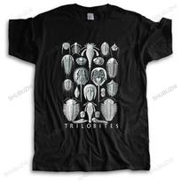 Men Crew Neck Tshirt Cotton Brand Teeshirt Black Trilobites By Haeckel Fossils Geology New Mens Short Sleeve Print Tshirt S įvairiaspalvis
