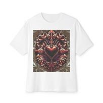 Gothic Steampunk Filigree Heart T-Shirt Baroque Anchor Swords Rose Emblem S įvairiaspalvis