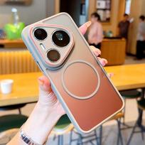 Luxury Matte Frosted Semi-Transparent Case for Huawei Pura 90 Pro Max, Magnetic Magsafe Shockproof Soft TPU Cover For Pura90 Huawei pura 90 pro pilka