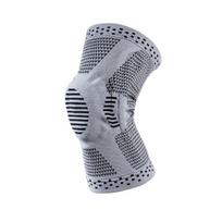 Knitted Knee Compression Sleeve with Side Stabilizer Patella Pad Women Men Meniscus Tear Injury Recovery Joint Pain Running Sports Knee Support Brace XL pilka