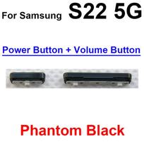 Įjungimo/išjungimo ir garsumo mygtukai, skirti Samsung Galaxy S22 SM-S901B S22 Plus S906B S22 Ultra SM-S908B 5G, šoniniai garsumo mygtukai, maitinimo mygtukai S22-5G-Black