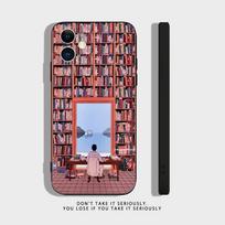 Read Books illustration For iPhone 17,16,15,14,13,12,11,Pro,X,XS,Max,XR,Plus,Mini Soft Silicone Phone Case Black Shockproof TPU iPhone15Plus
