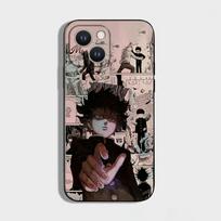 Mob Psycho 100 Cartoon Phone Case For iPhone 16,15,14,13,12,11 Plus,Pro Max,XS,X,XR,SE,Mini,8,7,Soft Silicone Black Cover iPhoneXSMAX