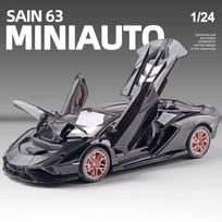 Nauja 1:24 Lamborghini Sian FKP 37 Automobilis Sportinis Automobilis Modelis Metalinis Garso Super Lenktyninis Automobilis Keliama Galinė Sparnuotė Karštas Išpardavimas Ratai Vaikams Berniukams Dovana juoda