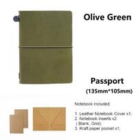 Leather Travel Notebook Traveler Planner Passport Ledger Journal Cowhide Diary Notebook Stationery Supplies