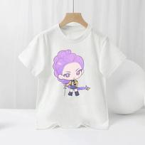 KPop Demon Hunters Kids Short Sleeve T-shirt Anime Character Print Tops Girls Summer Casual Kids Clothing Cartoon Tees 110