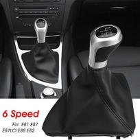 Gear Shift Lever Knob, 6 Speed Manual Shifter Lever Boot Cover, for BMW 1 Series gray