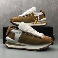 Fashion Chunky Sneakers Men Soft Sole Running Trainers Fashion Microfiber Leather Breathable Height Increased Platform Board Shoes 38 chaki
