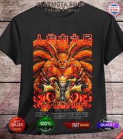 Naruto Shirt Shippuden Uzumaki Kyubi Kurama Anime Unisex Tee T-Shirt All Size XL