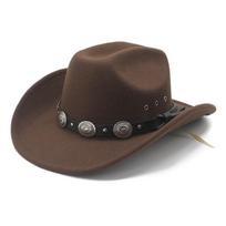 Tibetan Mauni Western Cowboy Top Hat, Male and Female Felt Hat, Tibetan Hat, Sun Hat M（56-58cm） ruda