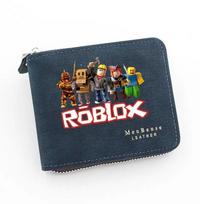 Tobula MenBense Roblox Animacinių filmukų Spaudinio Trumpa Užtrauktuku Odinė Piniginė Kortelių Laikiklis Nešiojama Monetinė Vaikams Paaugliams Kasdieniam Mokyklos Kelionių Naudojimui 11.5x2.5x9.5cm