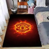 Manchester United Logo Carpet with Fiery Background for Home Decor  Suitable for use as an anti-slip for living room bedroom sofas 40x60cm( 15x23in )