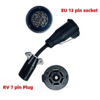 EgoTrailer trailer plug adapter 13 pin trailer socket to 7 pin RV blade plug connector plug trailer boat truck trailer parts RV7-EU13