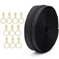 Nylon 4.5M Zipper Zips Repair Kit DIY Garment Accessories Home Jacket Pocket Sewing Replacement Zipper with 10 Zipper Heads 5#