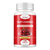 Airboy Organic Tart Cherry Extract Capsules, made with tart cherry concentrate and celery seed, nutritional supplement. 120*1