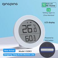 Qingping Temperature and Humidity Monitor Thermometer Hygrometer High Accuracy Sensor Powered by AAA Battery Work with Mi Home Temp and RH Lite