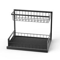 Kitchen Cabinet Storage Rack Pull Out Spice Organizer Shelf Multi Functional Countertop Storage Basket for Home Use juoda