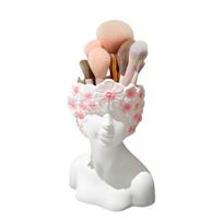 Sculpted Female Profile Makeup Brush Holder Desktop Organizer Pen Holder for Home Living Room Bedroom Vanity Table Storage one size