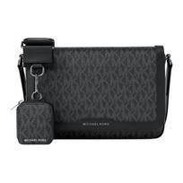 MICHAEL KORS Hudson Letters Presbyopia Printed Messenger Bag Artificial Leather Crossbody Bag Men's Black juoda
