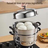 SUPOR 304 Stainless Steel Double-Layer Steamer Pot 28cm