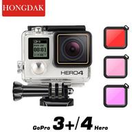 Waterproof Case Filter Accessories For GoPro Hero4 3+ Diving Underwater Housing Protector Cover For Go Pro4 3+ GoPro4 Case Shell Set One