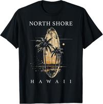 Surf Board North Shore Hawaii Oahu Haleiwa Surfer T-Shirt S įvairiaspalvis