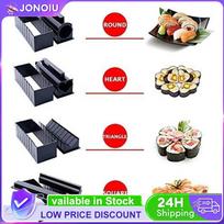 10pcs/set DIY Sushi Mould Plastic Japanese Specialty Food Molds with Rice Roll  Fork Spatula Tools Black for Cooking Picnics China Mainland