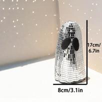 Disco Ball Ghost Halloween Centerpiece Halloween disco ghost decorations Glitter Ghost Sign Decor for Fireplace Desk Home S sidabras