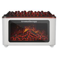 Fireplace Flame Air Diffuser Humidifier 7 Colors Essential Oil Diffuser with Auto Shut-Off for Home Bedroom Office Yoga balta