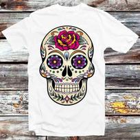 Sugar Skull Calavera Art Mandala T Shirt Mens Womens Tees Top B883 S